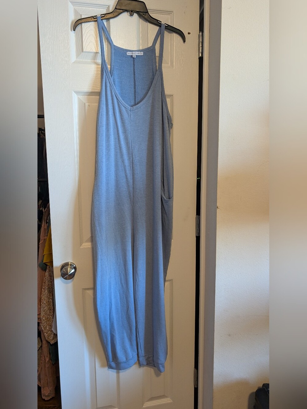 Sincerely Jules Blue Sleeveless Harem Jumpsuit with Pockets - Size XL